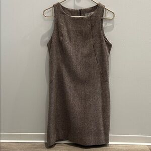 Francesca's Brown Tweed Sleeveless Shift Dress